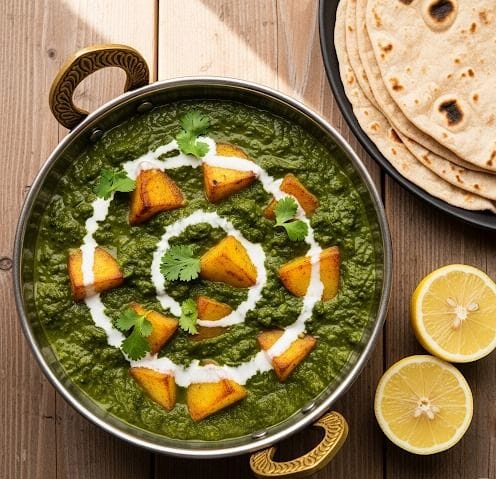Saag-E-Aloo Palak Zaika 🌿🥔